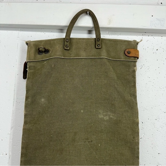 WWII 1940’s US Army Herkert Meisel Trunk Co Security Canvas and Leather Mail Bag - Picture 6 of 16